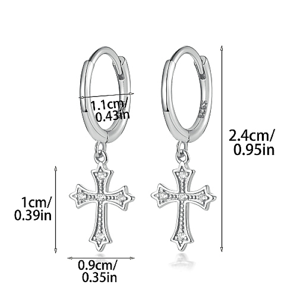 PandaHall Rhodium Plated 925 Sterling Silver Micro Pave Cubic Zirconia Dangle Hoop Earrings, Cross, with 925 Stamp, Platinum, 24mm Cubic..., Clear
PandaHall Rhodium Plated 925 Sterling Silver Micro Pave Cubic Zirconia Dangle Hoop Earrings, Cross, with 925 Stamp, Platinum, 24mm Cubic..., Clear