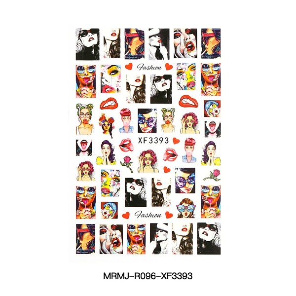 PandaHall Environmental Nail Art Stickers for Valentine's Day, DIY Nail Tips Decoration, Black, Women Pattern, 95x64mm Paper Human Black
PandaHall Environmental Nail Art Stickers for Valentine's Day, DIY Nail Tips Decoration, Black, Women Pattern, 95x64mm Paper Human Black