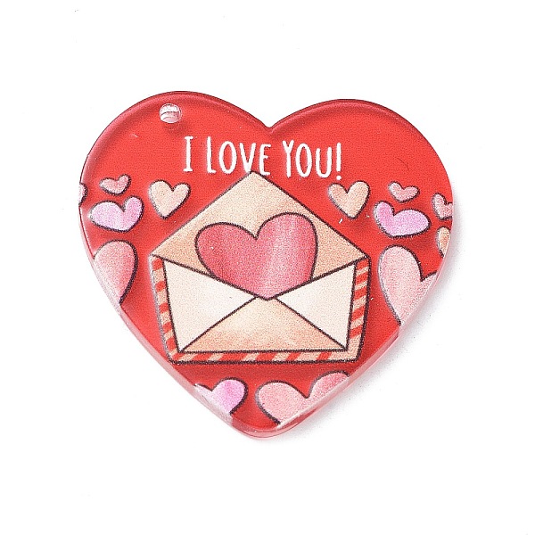 PandaHall Valentine's Day Theme Acrylic Pendant, Heart with Word I LOVE YOU, FireBrick, 37.3x36.5x2.3mm, Hole: 1.8mm Acrylic Heart Red
PandaHall Valentine's Day Theme Acrylic Pendant, Heart with Word I LOVE YOU, FireBrick, 37.3x36.5x2.3mm, Hole: 1.8mm Acrylic Heart Red