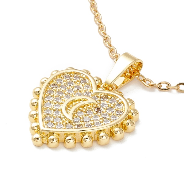 PandaHall Clear Cubic Zirconia Heart with Crescent Moon Pendant Necklace, 304 Stainless Steel Jewelry for Women, Golden, 17.72 inch(45cm)...
PandaHall Clear Cubic Zirconia Heart with Crescent Moon Pendant Necklace, 304 Stainless Steel Jewelry for Women, Golden, 17.72 inch(45cm)...