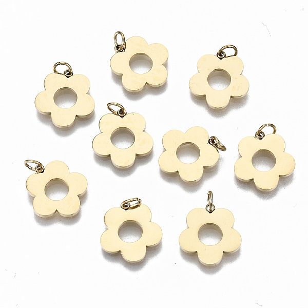 PandaHall 304 Stainless Steel Charms, Laser Cut, with Jump Rings, Flower, Real 14K Gold Plated, 13x12x1mm, Jump Ring: 4x0.5mm, 3mm inner...
PandaHall 304 Stainless Steel Charms, Laser Cut, with Jump Rings, Flower, Real 14K Gold Plated, 13x12x1mm, Jump Ring: 4x0.5mm, 3mm inner...