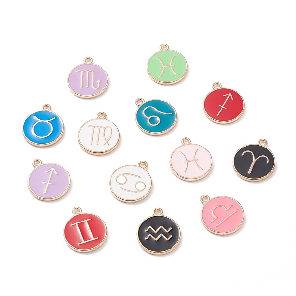 PandaHall Alloy Enamel Pendants, Light Gold, Flat Round, 12 Constellations, 21x18x2mm, Hole: 2mm Alloy+Enamel Constellation Multicolor
PandaHall Alloy Enamel Pendants, Light Gold, Flat Round, 12 Constellations, 21x18x2mm, Hole: 2mm Alloy+Enamel Constellation Multicolor