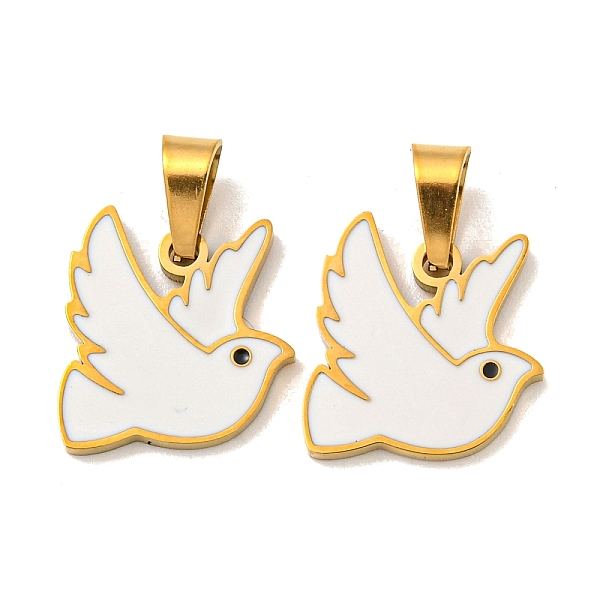PandaHall 316 Surgical Stainless Steel Charms, with Enamel, Pigeon Charm, White, Golden, 12x12.5x1mm, Hole: 3x5mm Stainless Steel+Enamel...
PandaHall 316 Surgical Stainless Steel Charms, with Enamel, Pigeon Charm, White, Golden, 12x12.5x1mm, Hole: 3x5mm Stainless Steel+Enamel...