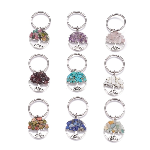 PandaHall Natural & Synthetic Mixed Stone Keychain, with Stainless Steel Split Rings and Alloy Pendant, Flat Round with Tree of Life, 55mm...
PandaHall Natural & Synthetic Mixed Stone Keychain, with Stainless Steel Split Rings and Alloy Pendant, Flat Round with Tree of Life, 55mm...