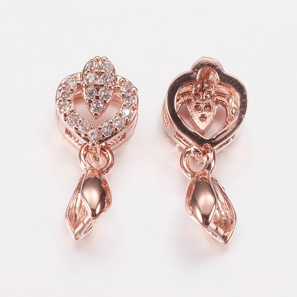 PandaHall Long-Lasting Plated Brass Micro Pave Cubic Zirconia Ice Pick Pinch Bails, Heart with Leaf, Real Rose Gold Plated, 18mm, Hole..., Clear
PandaHall Long-Lasting Plated Brass Micro Pave Cubic Zirconia Ice Pick Pinch Bails, Heart with Leaf, Real Rose Gold Plated, 18mm, Hole..., Clear