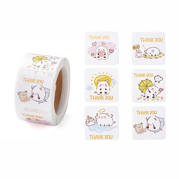 PandaHall Adhesive Thank You Stickers Roll, Square Paper Gift Picture Stickers, Word, 3.3x5.9cm Adhesive Pig
PandaHall Adhesive Thank You Stickers Roll, Square Paper Gift Picture Stickers, Word, 3.3x5.9cm Adhesive Pig