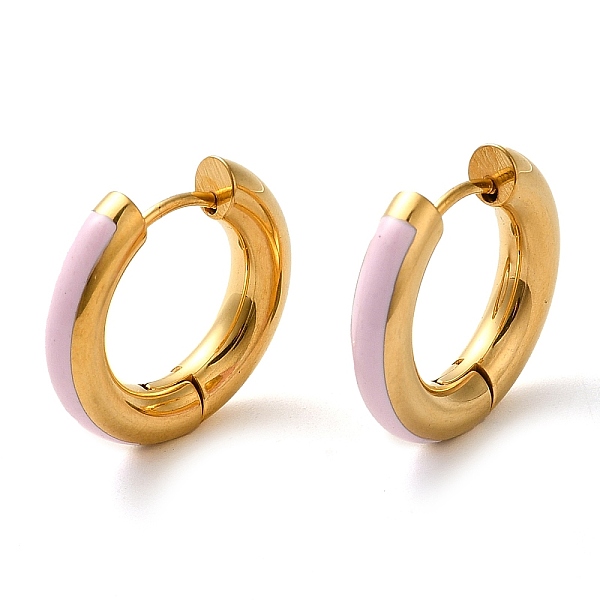 PandaHall Real 18K Gold Plated 304 Stainless Steel Hoop Earrings, with Enamel, Pink, 20x4mm 304 Stainless Steel Ring Pink
PandaHall Real 18K Gold Plated 304 Stainless Steel Hoop Earrings, with Enamel, Pink, 20x4mm 304 Stainless Steel Ring Pink