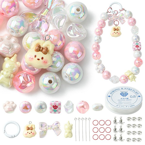PandaHall DIY Candy Color Keychain Making Kit, Including Resin Pendants, Alloy Spring Gate Rings, Acrylic Beads, Cube & Bowknot & Bear & Cat..., Pink
PandaHall DIY Candy Color Keychain Making Kit, Including Resin Pendants, Alloy Spring Gate Rings, Acrylic Beads, Cube & Bowknot & Bear & Cat..., Pink