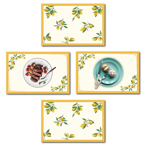 PandaHall Rectangle with Lemon Pattern Cotton Linen Cloth Table Mat, Yellow, 45x30cm, 4pcs/set Linen Fruit Yellow
PandaHall Rectangle with Lemon Pattern Cotton Linen Cloth Table Mat, Yellow, 45x30cm, 4pcs/set Linen Fruit Yellow