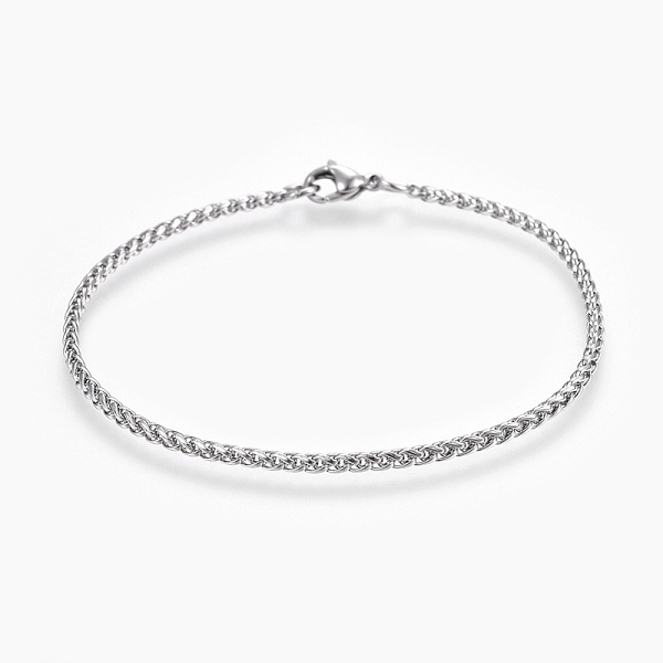 PandaHall 304 Stainless Steel Wheat Chain Bracelets, with Lobster Claw Clasps, Stainless Steel Color, 8-1/8 inch(20.6cm), 2.5mm 304...
PandaHall 304 Stainless Steel Wheat Chain Bracelets, with Lobster Claw Clasps, Stainless Steel Color, 8-1/8 inch(20.6cm), 2.5mm 304...