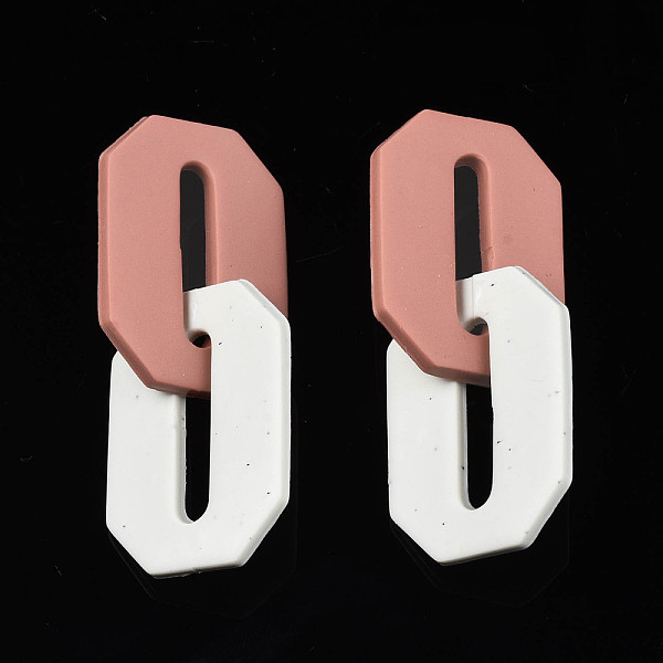 PandaHall Handmade Polymer Clay Linking Rings, Double Hexagon, Dark Salmon & White, 61mm, Ring: 37x25x2.5mm Polymer Clay Hexagon
PandaHall Handmade Polymer Clay Linking Rings, Double Hexagon, Dark Salmon & White, 61mm, Ring: 37x25x2.5mm Polymer Clay Hexagon