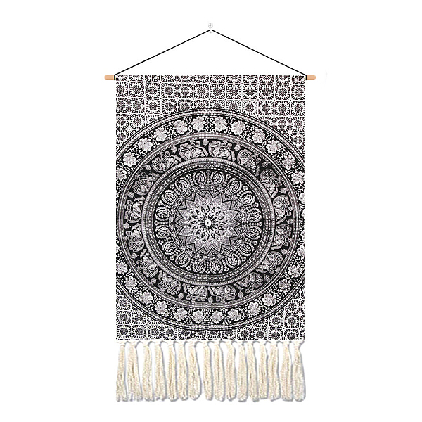 PandaHall Flower Pattern Polyester Bohemia Wall Tapestrys, for Home Decoration, with Wood Bar, Nulon Rope, Plastic Hook, Rectangle..., Gray
PandaHall Flower Pattern Polyester Bohemia Wall Tapestrys, for Home Decoration, with Wood Bar, Nulon Rope, Plastic Hook, Rectangle..., Gray