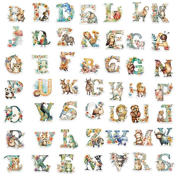 PandaHall 50Pcs Animal Letter A~Z PVC Waterproof Sticker Labels, Self-adhesion, for Suitcase, Skateboard, Refrigerator, Helmet, Mobile Phone..., Multicolor
PandaHall 50Pcs Animal Letter A~Z PVC Waterproof Sticker Labels, Self-adhesion, for Suitcase, Skateboard, Refrigerator, Helmet, Mobile Phone..., Multicolor