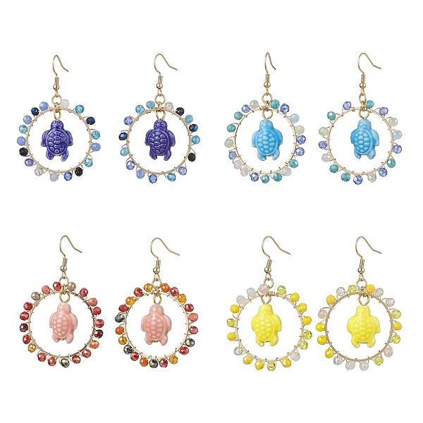 PandaHall 4Pairs 4 Colors Porcelain Dangle Earrings, with Glass Beads and 304 Stainless Steel Earring Hooks, Tortoise, Mixed Color..., Multicolor
PandaHall 4Pairs 4 Colors Porcelain Dangle Earrings, with Glass Beads and 304 Stainless Steel Earring Hooks, Tortoise, Mixed Color..., Multicolor