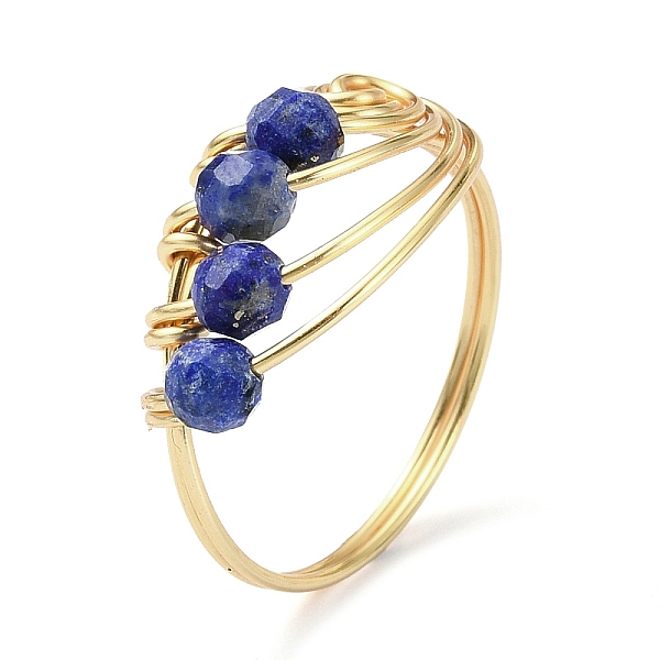 PandaHall Natural Lapis Lazuli Round Beaded Finger Ring, Light Gold Copper Wire Wrapped Vortex Ring, US Size 8 1/2(18.5mm) Lapis Lazuli...
PandaHall Natural Lapis Lazuli Round Beaded Finger Ring, Light Gold Copper Wire Wrapped Vortex Ring, US Size 8 1/2(18.5mm) Lapis Lazuli...