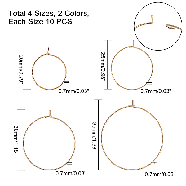 PandaHall 80pcs 4 sizes Brass Round Hoop Earrings Wire Hoops Wine Glass Charm Rings Beading Hoop for DIY Craft Making Party Favors, Golden...
PandaHall 80pcs 4 sizes Brass Round Hoop Earrings Wire Hoops Wine Glass Charm Rings Beading Hoop for DIY Craft Making Party Favors, Golden...