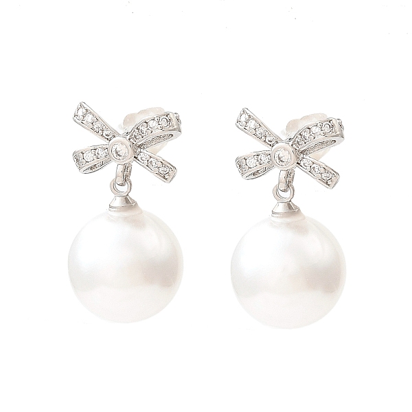 PandaHall Bowknot Brass Micro Pave Cubic Zirconia Stud Earrings, with Plastic Pearl Beads, Long-Lasting Plated, Lead Free & Cadmium Free..., White
PandaHall Bowknot Brass Micro Pave Cubic Zirconia Stud Earrings, with Plastic Pearl Beads, Long-Lasting Plated, Lead Free & Cadmium Free..., White