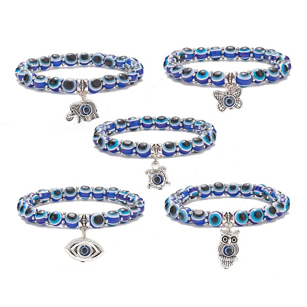 PandaHall Resin Evil Eye Beaded Stretch Bracelet with Alloy Charm for Men Women, Royal Blue, Inner Diameter: 2-1/8 inch(5.5cm) Resin Evil...
PandaHall Resin Evil Eye Beaded Stretch Bracelet with Alloy Charm for Men Women, Royal Blue, Inner Diameter: 2-1/8 inch(5.5cm) Resin Evil...
