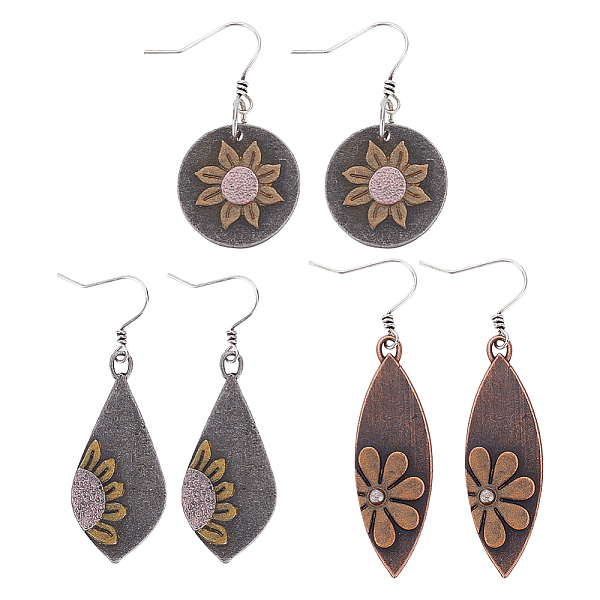 PandaHall ANATTASOUL 3 Pairs 3 Style Alloy Lotus Flower Dangle Earrings for Women, Flat Round & Kite & Horse Eye, Mixed Color...
PandaHall ANATTASOUL 3 Pairs 3 Style Alloy Lotus Flower Dangle Earrings for Women, Flat Round & Kite & Horse Eye, Mixed Color...