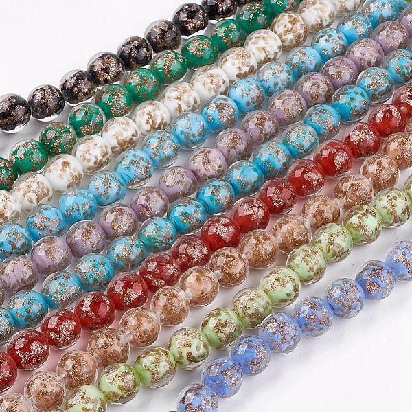 PandaHall Handmade Gold Sand Lampwork Beads, Round, Mixed Color, 11~12mm, Hole: 1~2mm Lampwork Round Multicolor
PandaHall Handmade Gold Sand Lampwork Beads, Round, Mixed Color, 11~12mm, Hole: 1~2mm Lampwork Round Multicolor