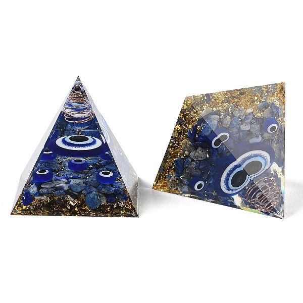 PandaHall Evil Eye Orgonite Pyramid Resin Energy Generators, Reiki Gold Foil Natural Lapis Lazuli Chips Inside for Home Office Desk...
PandaHall Evil Eye Orgonite Pyramid Resin Energy Generators, Reiki Gold Foil Natural Lapis Lazuli Chips Inside for Home Office Desk...