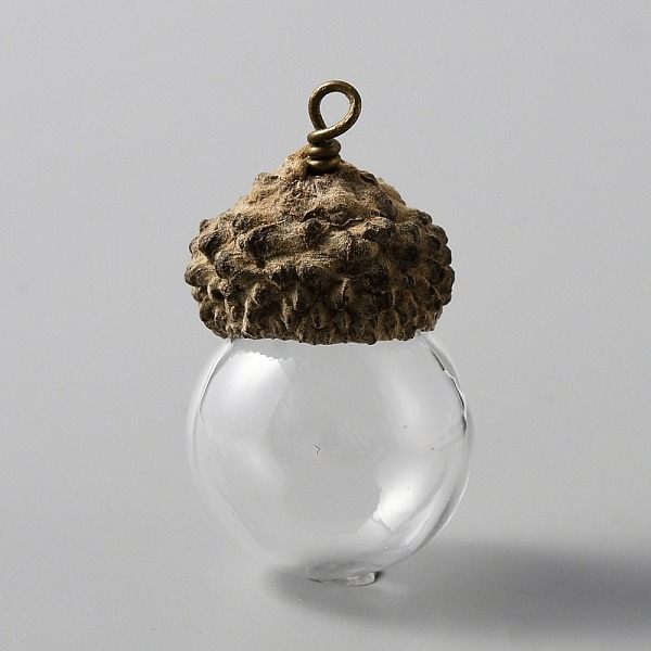 PandaHall Glass Ball Pendants, with Natural Acorn Shell Cap, Autumn Theme, Clear, 34x20mm, Hole: 2mm Glass Food Clear
PandaHall Glass Ball Pendants, with Natural Acorn Shell Cap, Autumn Theme, Clear, 34x20mm, Hole: 2mm Glass Food Clear