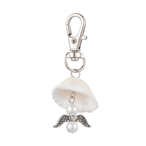 PandaHall Angel Alloy & Natural Shell Pendant Decorations, Swivel Clasps Charms for Bag Ornaments, Antique Silver & Platinum, 63mm Shell...
PandaHall Angel Alloy & Natural Shell Pendant Decorations, Swivel Clasps Charms for Bag Ornaments, Antique Silver & Platinum, 63mm Shell...