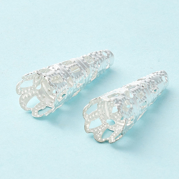 PandaHall Zinc Alloy Filigree Bead Caps, Cone, Silver, 8x22mm, Hole: 2.5mm, Inner Diameter: 7mm, 20pcs/bag Alloy
PandaHall Zinc Alloy Filigree Bead Caps, Cone, Silver, 8x22mm, Hole: 2.5mm, Inner Diameter: 7mm, 20pcs/bag Alloy