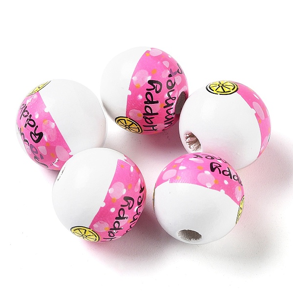 PandaHall Summer Theme Printed Wood European Beads, Large Hole Orange Print Round Beads, Hot Pink, 16mm, Hole: 4mm Wood
PandaHall Summer Theme Printed Wood European Beads, Large Hole Orange Print Round Beads, Hot Pink, 16mm, Hole: 4mm Wood