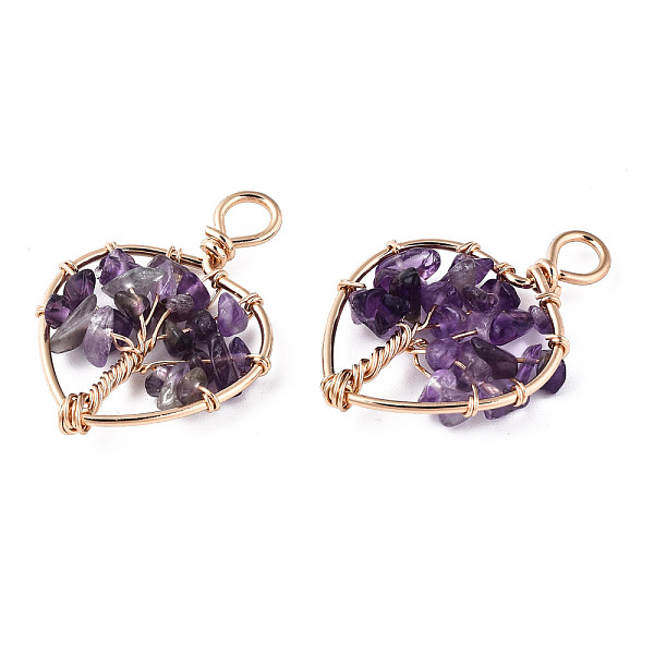 PandaHall Natural Amethyst Pendants, Golden Tone Brass Wire Wrapped, Tree, Heart, 37~38.5x26~27x5.5~7.5mm, Hole: 4mm Amethyst Heart
PandaHall Natural Amethyst Pendants, Golden Tone Brass Wire Wrapped, Tree, Heart, 37~38.5x26~27x5.5~7.5mm, Hole: 4mm Amethyst Heart