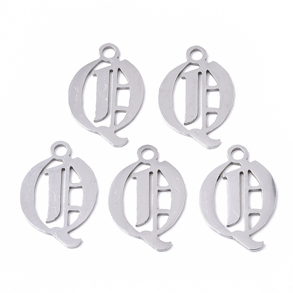 PandaHall 201 Stainless Steel Pendants, Laser Cut, Old English, Alphabet, Stainless Steel Color, Letter.Q, 20x14x1mm, Hole: 2mm 201...
PandaHall 201 Stainless Steel Pendants, Laser Cut, Old English, Alphabet, Stainless Steel Color, Letter.Q, 20x14x1mm, Hole: 2mm 201...