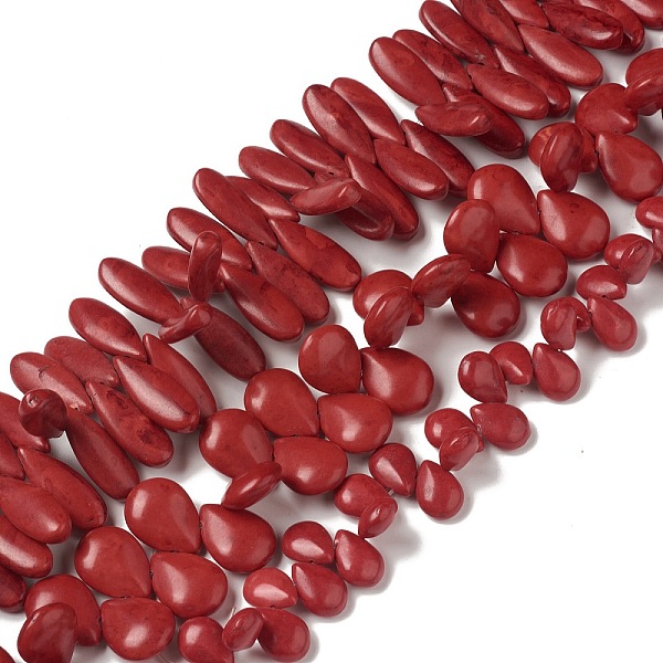 PandaHall Synthetic Howlite Beads Strands, Dyed, Teardrop, FireBrick, 14~25x10~14.5x5.5~7mm, Hole: 1~1.6mm, about 58pcs/strand..., Red
PandaHall Synthetic Howlite Beads Strands, Dyed, Teardrop, FireBrick, 14~25x10~14.5x5.5~7mm, Hole: 1~1.6mm, about 58pcs/strand..., Red