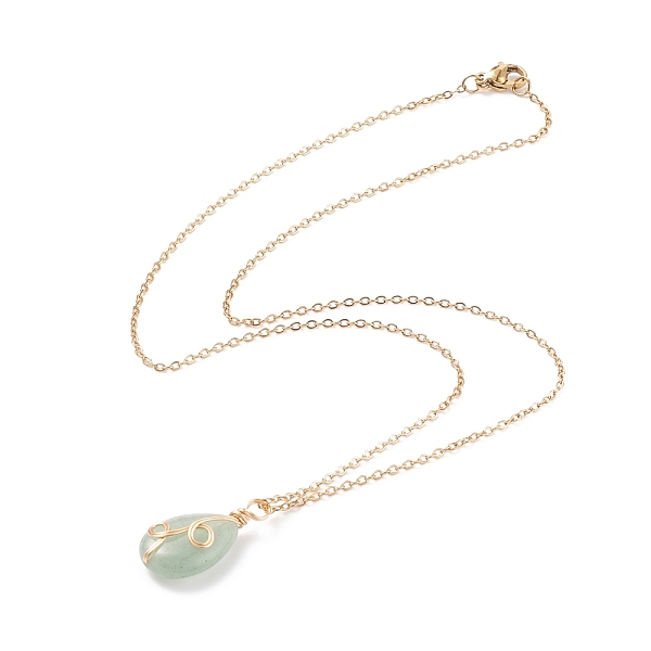PandaHall Natural Green Aventurine Teardrop Pendant Necklace, Gold Plated 304 Stainless Steel Wire Wrap Jewelry for Women, 17.72 inch(45cm)...
PandaHall Natural Green Aventurine Teardrop Pendant Necklace, Gold Plated 304 Stainless Steel Wire Wrap Jewelry for Women, 17.72 inch(45cm)...