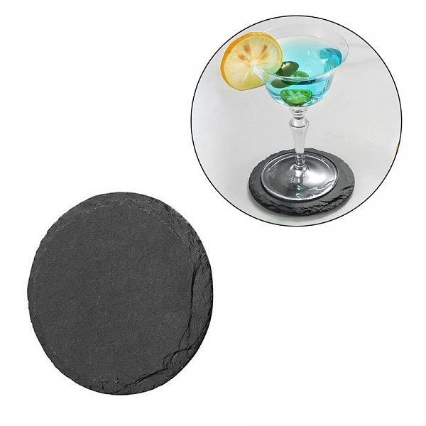 PandaHall Natural Black Stone Cup Mat, Rough Edge Coaster, with Sponge Pad, Flat Round, 99x4~6mm Black Stone Flat Round
PandaHall Natural Black Stone Cup Mat, Rough Edge Coaster, with Sponge Pad, Flat Round, 99x4~6mm Black Stone Flat Round