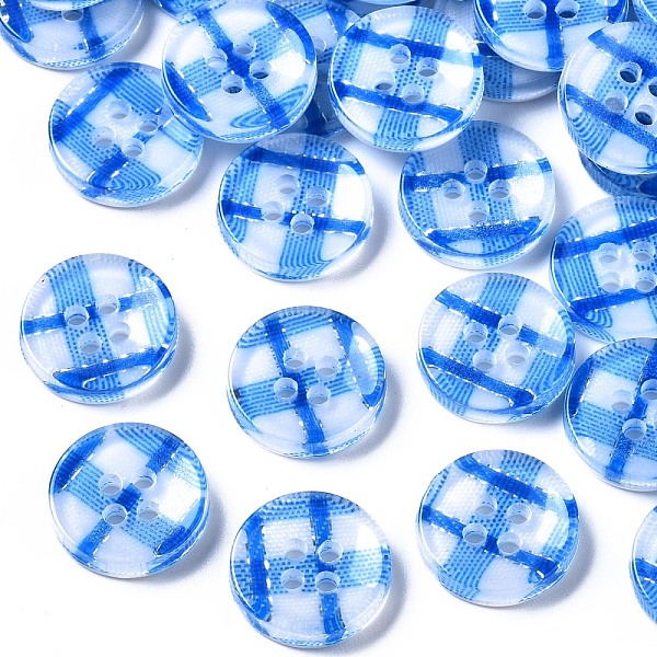 PandaHall Resin Buttons, 4-Hole, Flat Round with Tartan Pattern, Dodger Blue, 13x2.5mm, Hole: 1.6mm, about 1000pcs/bag Resin Flat Round
PandaHall Resin Buttons, 4-Hole, Flat Round with Tartan Pattern, Dodger Blue, 13x2.5mm, Hole: 1.6mm, about 1000pcs/bag Resin Flat Round