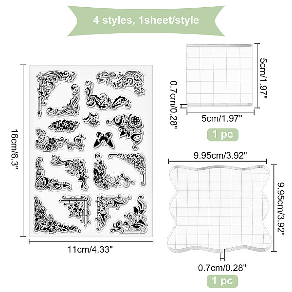 PandaHall GLOBLELAND 4Sheet Flower Corner Silicone Clear Stamp with 2 Acrylic Block Plant Transparent Silicone Stamp for Scrapbook Journal...
PandaHall GLOBLELAND 4Sheet Flower Corner Silicone Clear Stamp with 2 Acrylic Block Plant Transparent Silicone Stamp for Scrapbook Journal...