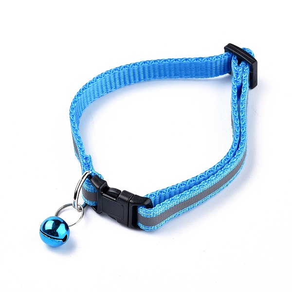 PandaHall Adjustable Polyester Reflective Dog/Cat Collar, Pet Supplies, with Iron Bell and Polypropylene(PP) Buckle, Sky Blue, 21.5~35x1cm...
PandaHall Adjustable Polyester Reflective Dog/Cat Collar, Pet Supplies, with Iron Bell and Polypropylene(PP) Buckle, Sky Blue, 21.5~35x1cm...
