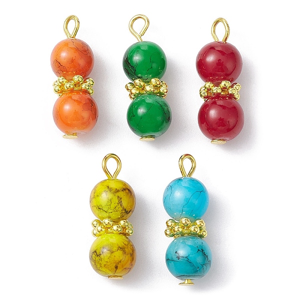 PandaHall Baking Painted Glass Round Beaded Pendant, with Alloy and Iron Findings, Gourd Charms, Mixed Color, 23.5x8mm, Hole: 3.2mm Glass..., Multicolor
PandaHall Baking Painted Glass Round Beaded Pendant, with Alloy and Iron Findings, Gourd Charms, Mixed Color, 23.5x8mm, Hole: 3.2mm Glass..., Multicolor