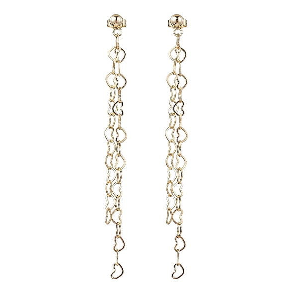 PandaHall Brass Tassel Chain Drop Earrings for Women, Ear Thread, with 304 Stainless Steel Stud Earring Findings, Heart, 76mm Brass Heart
PandaHall Brass Tassel Chain Drop Earrings for Women, Ear Thread, with 304 Stainless Steel Stud Earring Findings, Heart, 76mm Brass Heart
