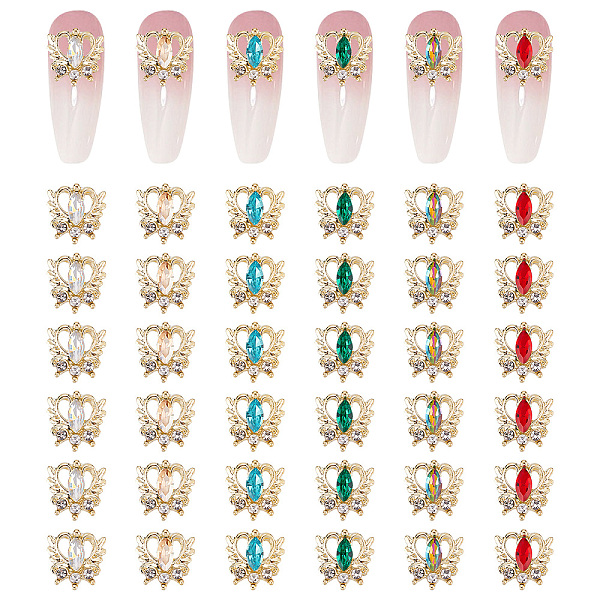 PandaHall CRASPIRE 36Pcs 6 Colors Alloy Rhinestone Cabochons, Nail Art Decoration Accessories, Heart with Wing, Mixed Color, 11x11x3mm..., Multicolor
PandaHall CRASPIRE 36Pcs 6 Colors Alloy Rhinestone Cabochons, Nail Art Decoration Accessories, Heart with Wing, Mixed Color, 11x11x3mm..., Multicolor