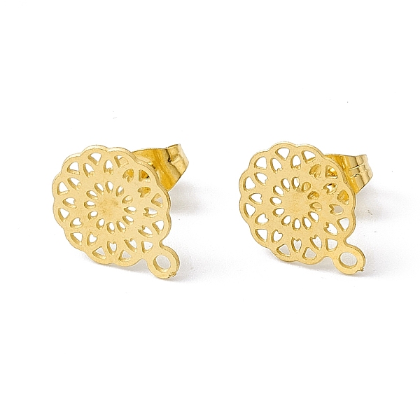 PandaHall 304 Stainless Steel Stud Earrings Finding, Hollow Flower, with Horizontal Loop, Golden, 13x10.5mm, Hole: 1.2mm, Pin: 0.85mm 304...
PandaHall 304 Stainless Steel Stud Earrings Finding, Hollow Flower, with Horizontal Loop, Golden, 13x10.5mm, Hole: 1.2mm, Pin: 0.85mm 304...