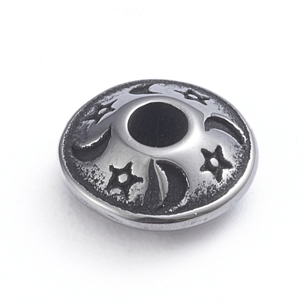 PandaHall Retro 304 Stainless Steel Spacer Beads, Flat Round with Star, Antique Silver, 8x3.5mm, Hole: 2.5mm 304 Stainless Steel Flat Round
PandaHall Retro 304 Stainless Steel Spacer Beads, Flat Round with Star, Antique Silver, 8x3.5mm, Hole: 2.5mm 304 Stainless Steel Flat Round