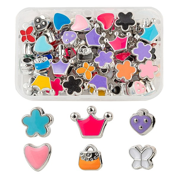 PandaHall 60Pcs 6 Style Girl Series UV Plating Acrylic European Beads, with Enamel, Large Hole Beads, Butterfly & Heart & Handbag & Flower &..., Multicolor
PandaHall 60Pcs 6 Style Girl Series UV Plating Acrylic European Beads, with Enamel, Large Hole Beads, Butterfly & Heart & Handbag & Flower &..., Multicolor