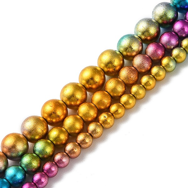 PandaHall (Defective Closeout Sale) 3 Stands 3 Styles Electroplated Synthetic Non-magnetic Hematite Beads Strands, Round, Rainbow Plated...
PandaHall (Defective Closeout Sale) 3 Stands 3 Styles Electroplated Synthetic Non-magnetic Hematite Beads Strands, Round, Rainbow Plated...