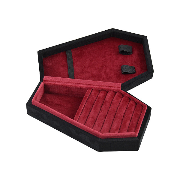 PandaHall Coffin Shaped Velvet Jewelry Storage Boxes, Jewelry Case for Earrings, Rings, Necklaces Storage, Black, 17.7x10.7x5.2cm Velvet...
PandaHall Coffin Shaped Velvet Jewelry Storage Boxes, Jewelry Case for Earrings, Rings, Necklaces Storage, Black, 17.7x10.7x5.2cm Velvet...