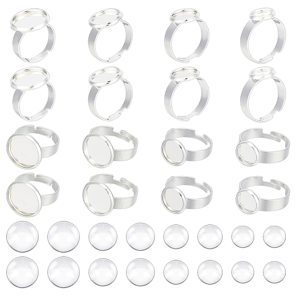 PandaHall Unicraftale DIY Blank Dome Ring Making Kit, Including Adjustable 201 Stainless Steel Ring Settings, Half Round Glass Cabochons..., Clear
PandaHall Unicraftale DIY Blank Dome Ring Making Kit, Including Adjustable 201 Stainless Steel Ring Settings, Half Round Glass Cabochons..., Clear