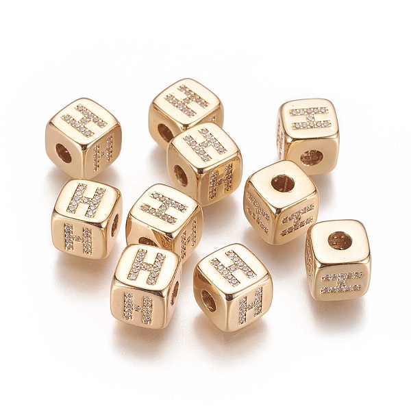PandaHall Brass Micro Pave Cubic Zirconia Beads, Horizontal Hole, Real 18K Gold Plated, Long-Lasting Plated, Cube with Letter, Clear...
PandaHall Brass Micro Pave Cubic Zirconia Beads, Horizontal Hole, Real 18K Gold Plated, Long-Lasting Plated, Cube with Letter, Clear...