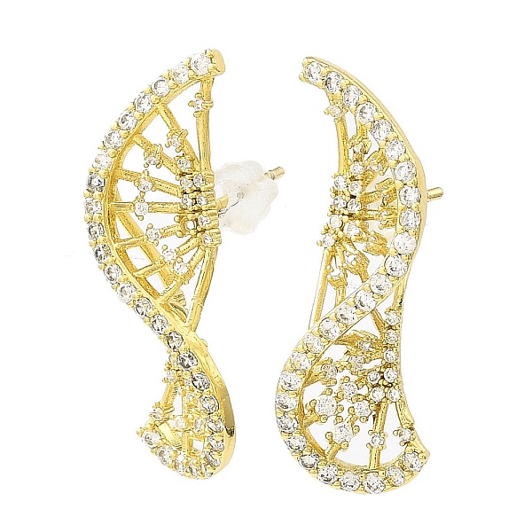 PandaHall DNA Sequences Shape Brass Micro Pave Cubic Zirconia Stud Earrings, Long-Lasting Plated, Lead Free & Cadmium Free, Real 18K Gold...
PandaHall DNA Sequences Shape Brass Micro Pave Cubic Zirconia Stud Earrings, Long-Lasting Plated, Lead Free & Cadmium Free, Real 18K Gold...