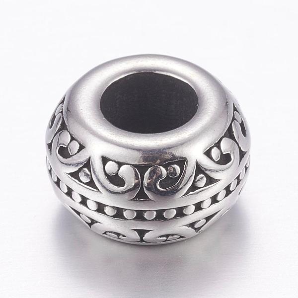 PandaHall 304 Stainless Steel European Beads, Large Hole Beads, Rondelle, Antique Silver, 12x7mm, Hole: 5.5mm 304 Stainless Steel Rondelle
PandaHall 304 Stainless Steel European Beads, Large Hole Beads, Rondelle, Antique Silver, 12x7mm, Hole: 5.5mm 304 Stainless Steel Rondelle
