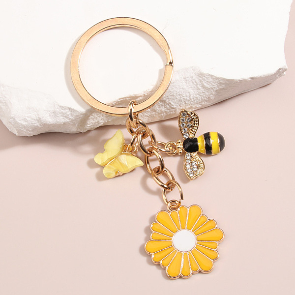 PandaHall Resin & Alloy Enamel Butterfly/Flower/Bee Pendant Keychain, with Metal Key Rings, for Car Key Bag Charms Accessories, Gold, 100mm...
PandaHall Resin & Alloy Enamel Butterfly/Flower/Bee Pendant Keychain, with Metal Key Rings, for Car Key Bag Charms Accessories, Gold, 100mm...